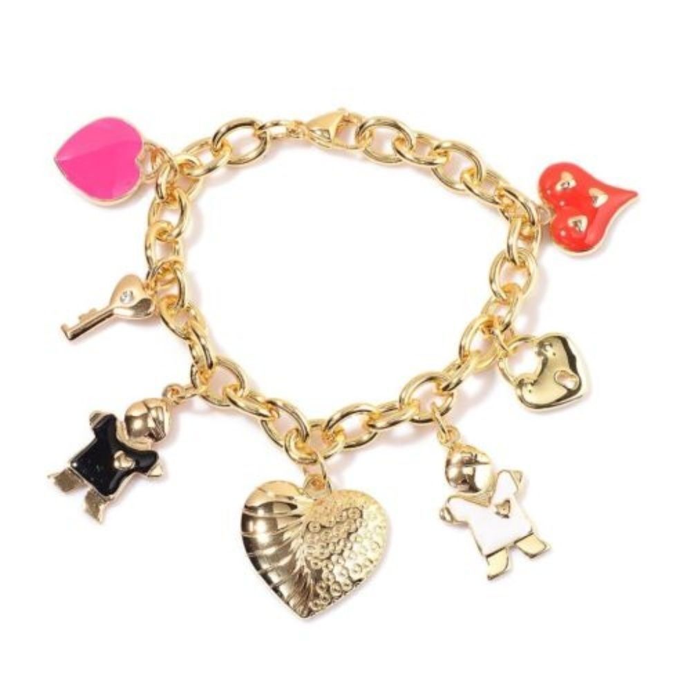 Charm Bracelet Austrian Crystal Goldtone